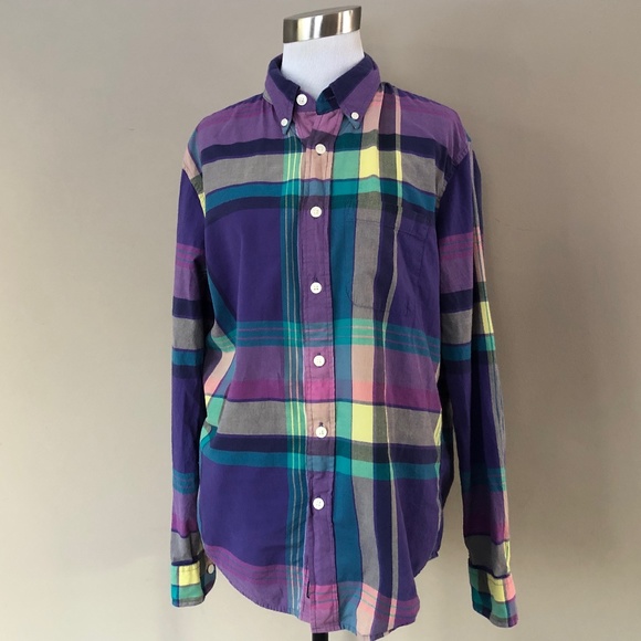 Shirt Small Abercrombie & Fitch Madras Plaid - Picture 1 of 9